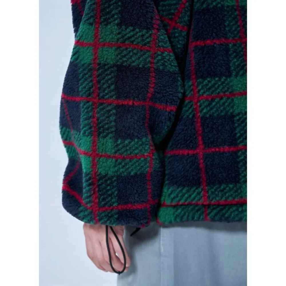 Miu Miu Women Checked Teddy Zipper Jacket - Picture 6 of 6